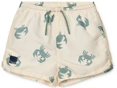 Liewood Aiden badeshorts sandy med krabbeprint UV40+